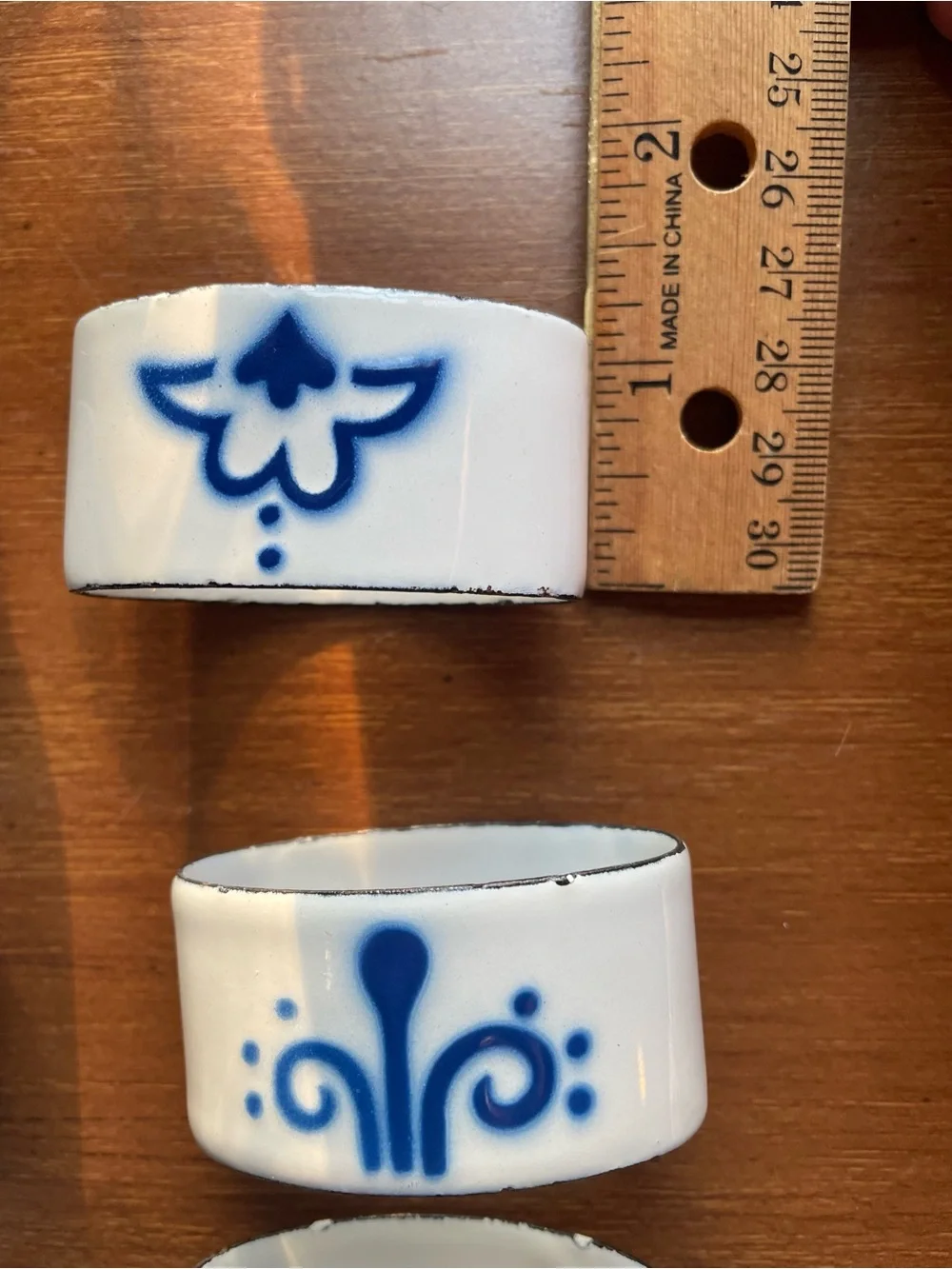 Katarina Brieditis for IKEA Set of 6 HEDER Napkin Rings Blue & White Enamel